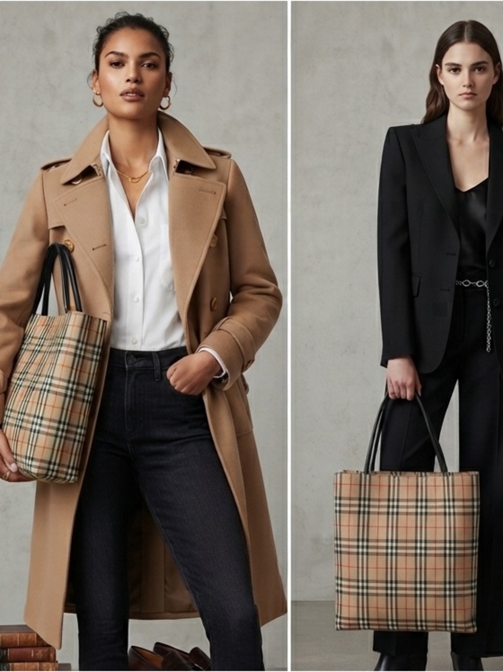Burberry check tote